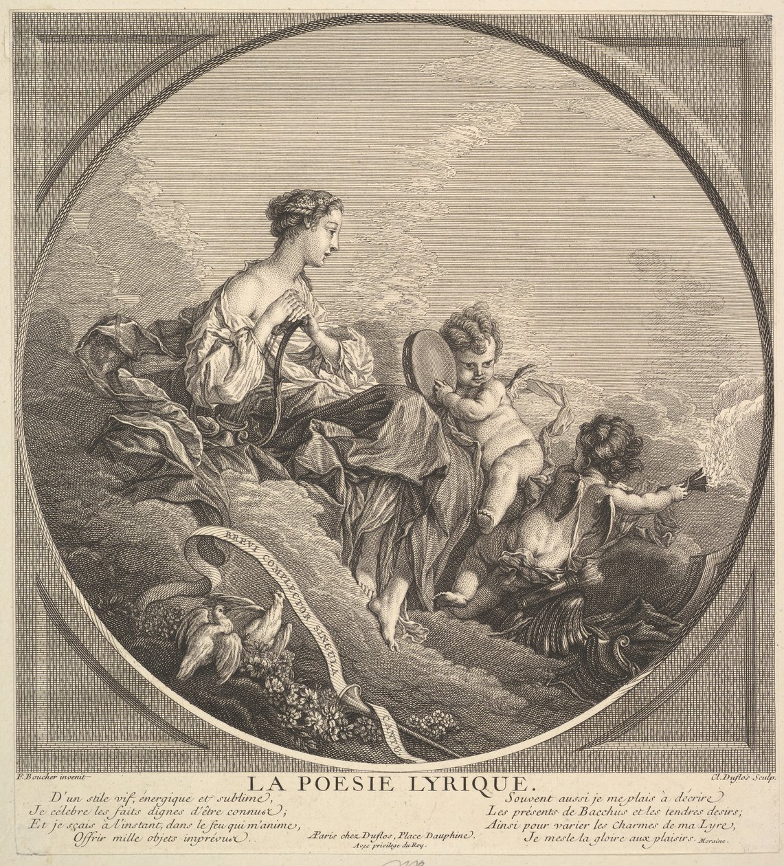 Lírai költészet, kb. 1741. alkotó: Claude Augustin Duflos
