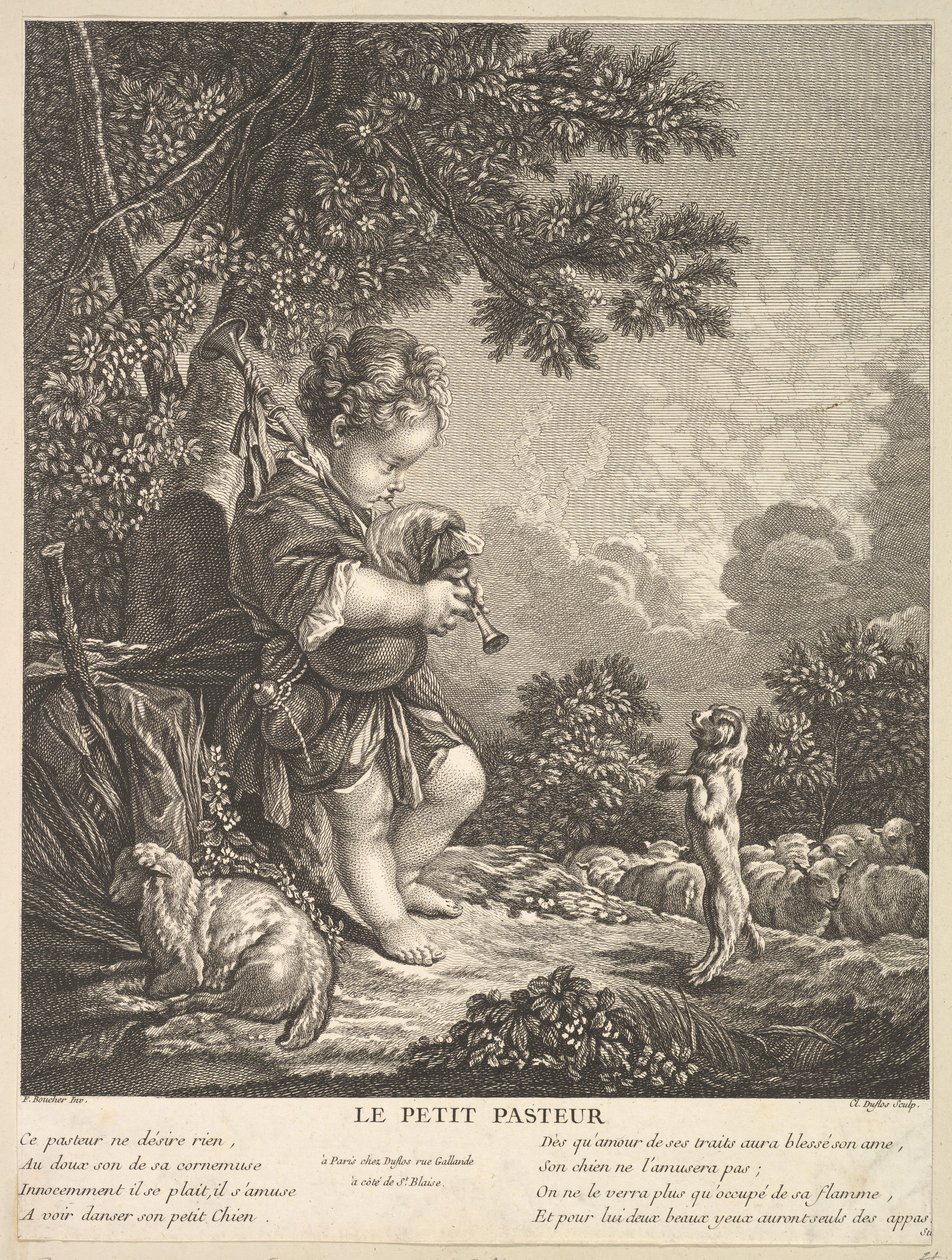 A kis pásztor, kb. 1753. alkotó: Claude Augustin Duflos