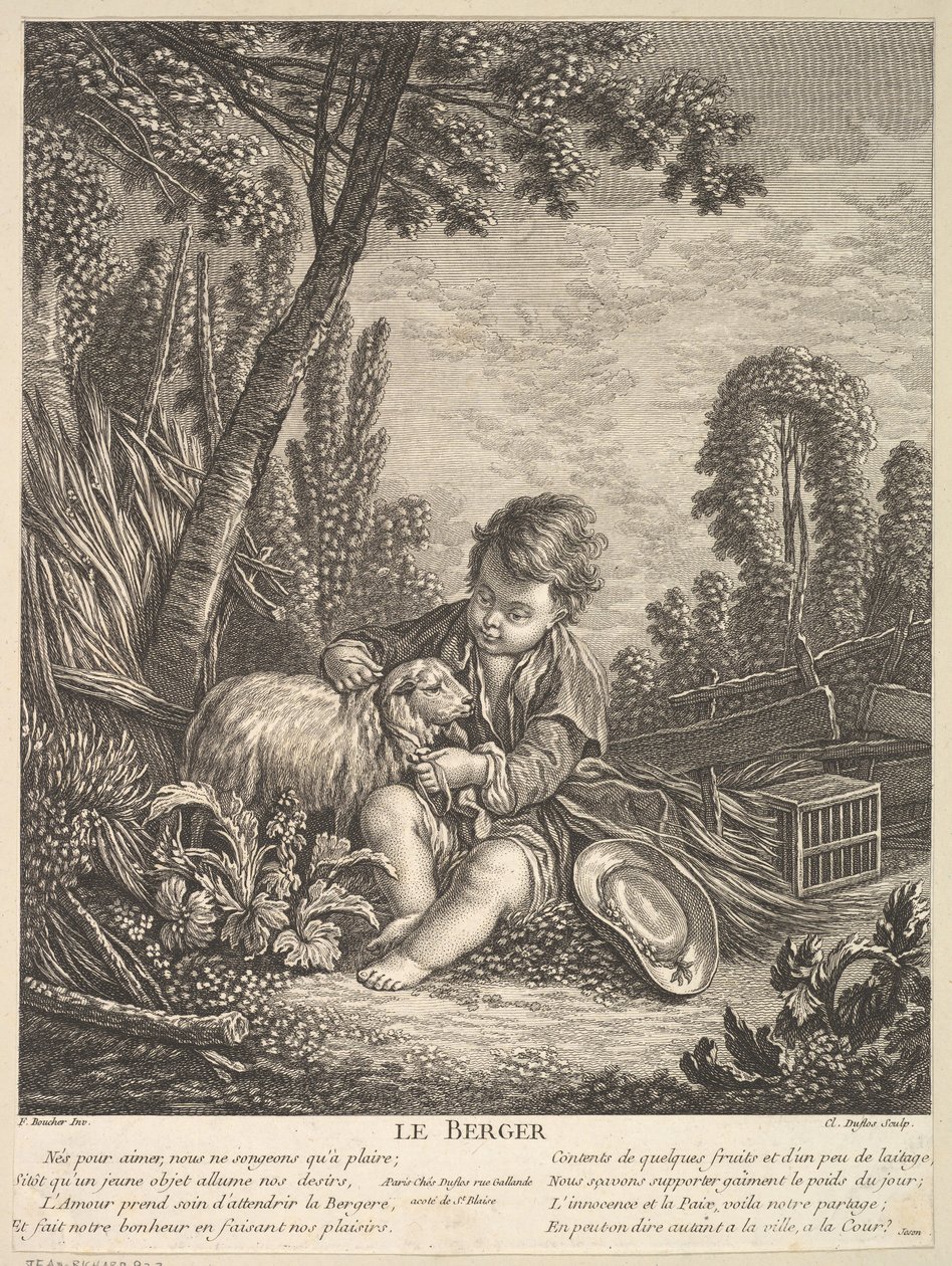 A juhász, 1753 körül. alkotó: Claude Augustin Duflos