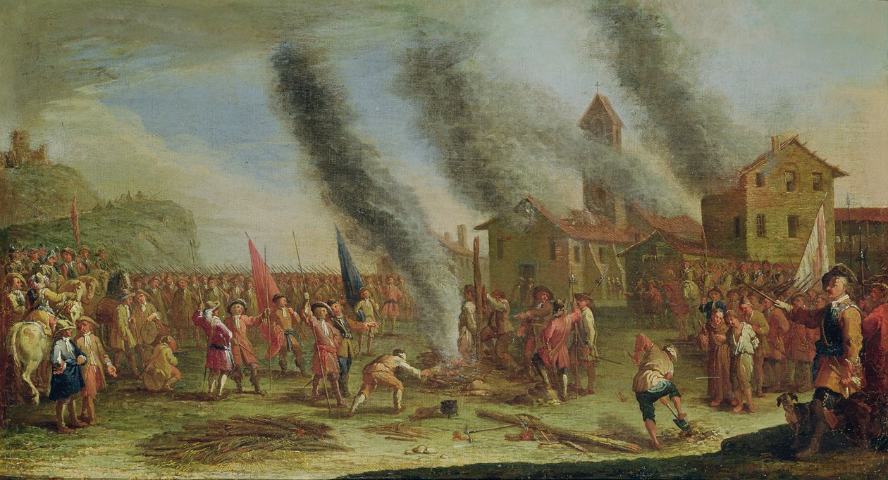 A háború nyomorúsága. A Pyre alkotó: Claude Callot