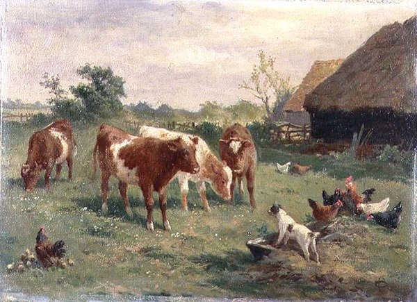 Kutya a jászolban (olaj, vászon, falapra fektetve) (párban lásd 70858) alkotó: Claude Cardon