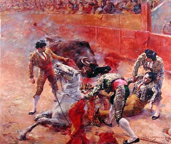 A Picador zuhanása (olaj, vászon) alkotó: Claude Charles Bourgonnier