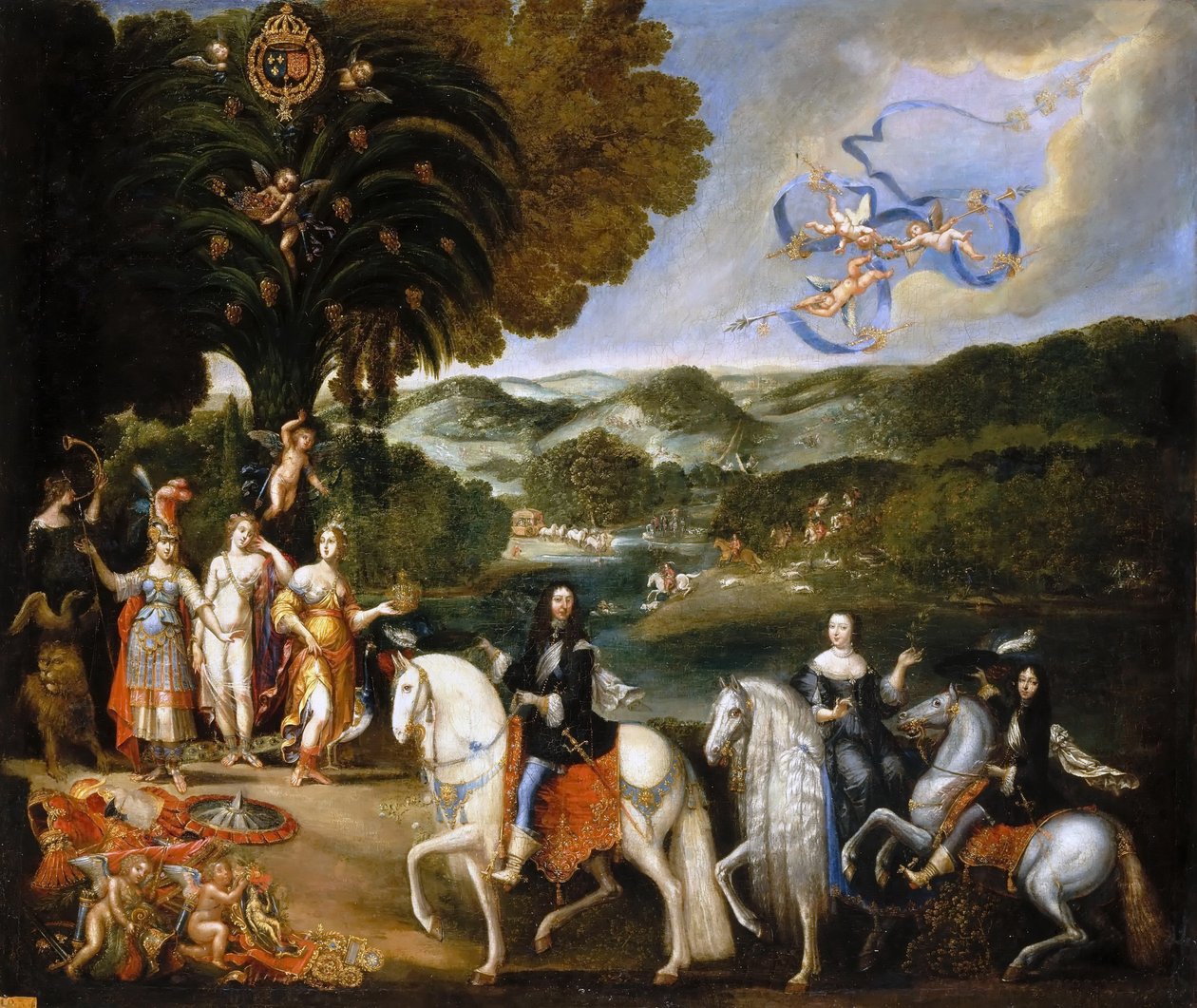 A pireneusi szerződés allegóriája XIV. Lajos házasságának allegóriája alkotó: Claude Deruet