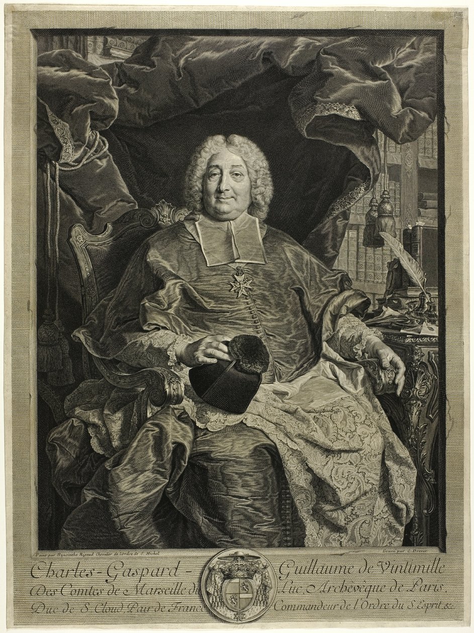 Charles-Gaspard-Guillaume de Ventimiglia párizsi érsek portréja alkotó: Claude Drevet