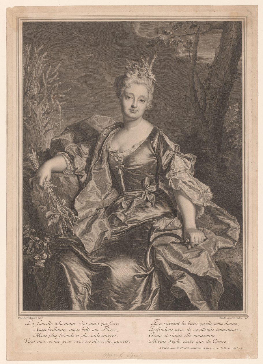 Marguerite Henriette de La Briffe Le Bret portréja Ceres szerepében alkotó: Claude Drevet