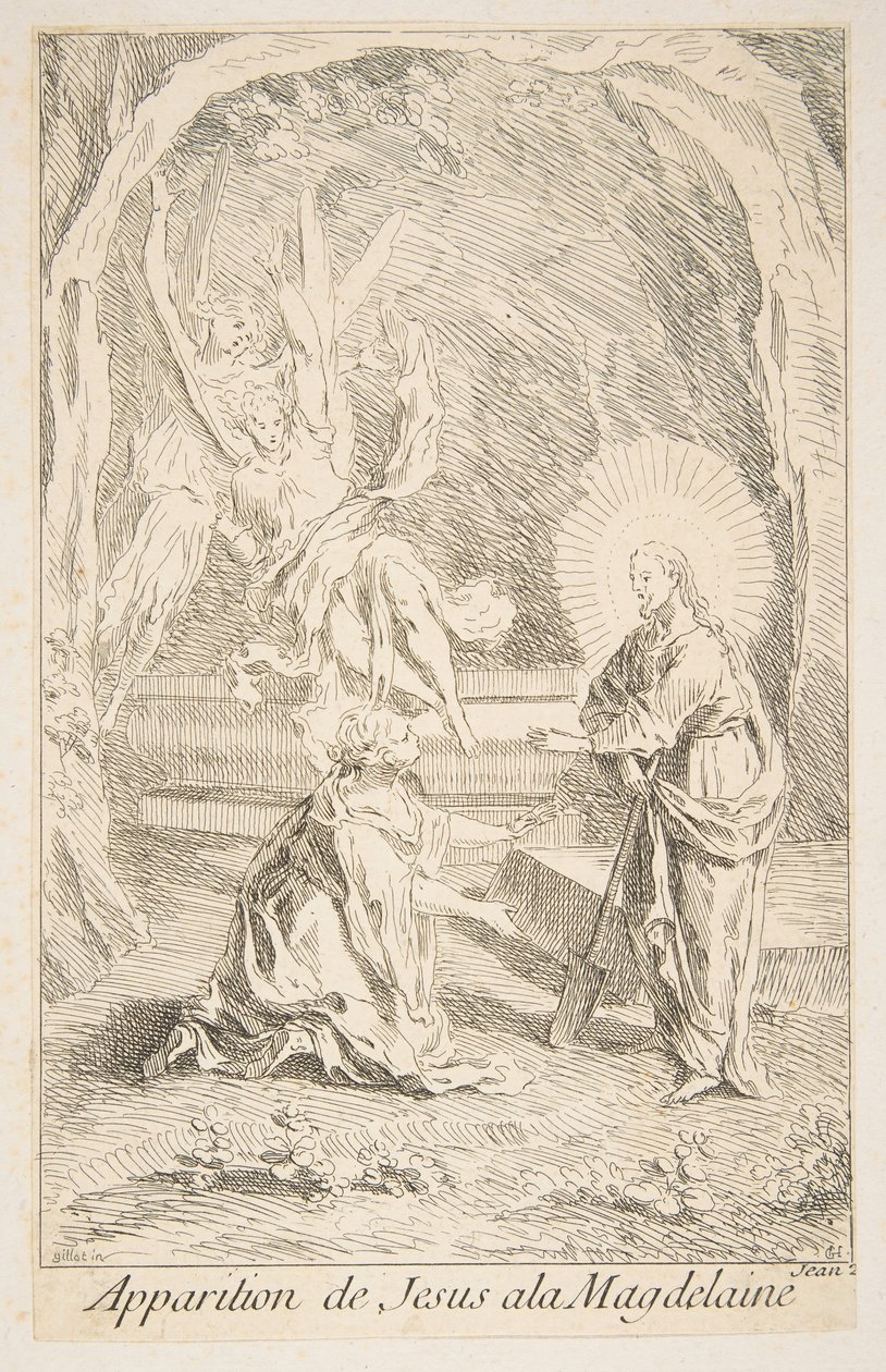 Krisztus megjelenése Mária Magdolnának.a.n.d. Alkotók: Claude Gillot, Jacques Gabriel Huquier. alkotó: Claude Gillot, Jacques Gabriel Huquier
