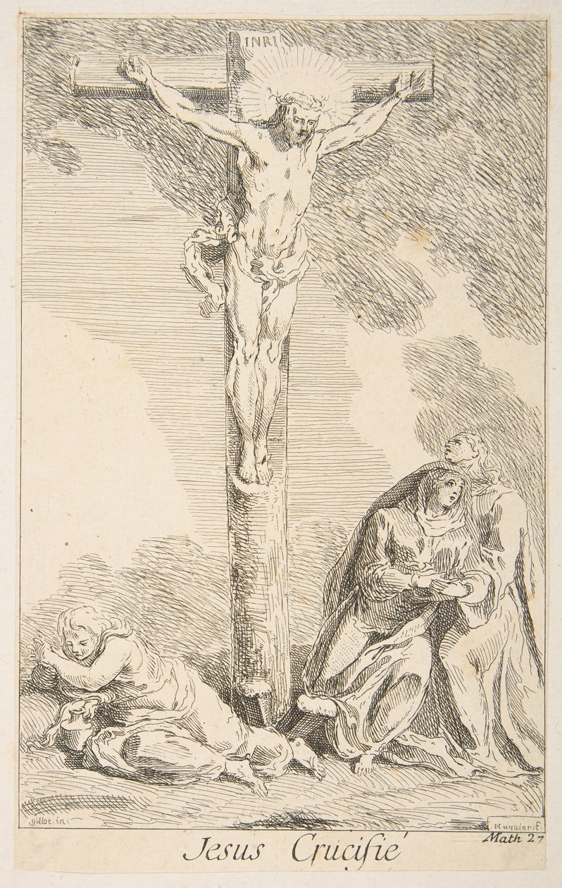 Keresztre feszítés.n.d. Alkotók: Claude Gillot, Jacques Gabriel Huquier. alkotó: Claude Gillot, Jacques Gabriel Huquier