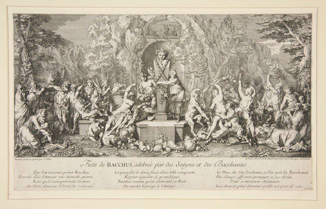 BACCHUS ünnepe, amelyet a szatírok és a bakchanták ünnepelnek alkotó: Claude Gillot