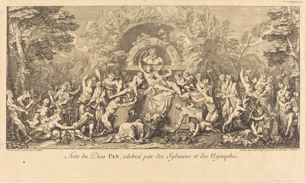 Feste du Dieu Pan, celebree par des Sylvains et des Nymphes (Pán Isten ünnepe, amelyet Sylvans és Nimphs ünnepel) alkotó: Claude Gillot