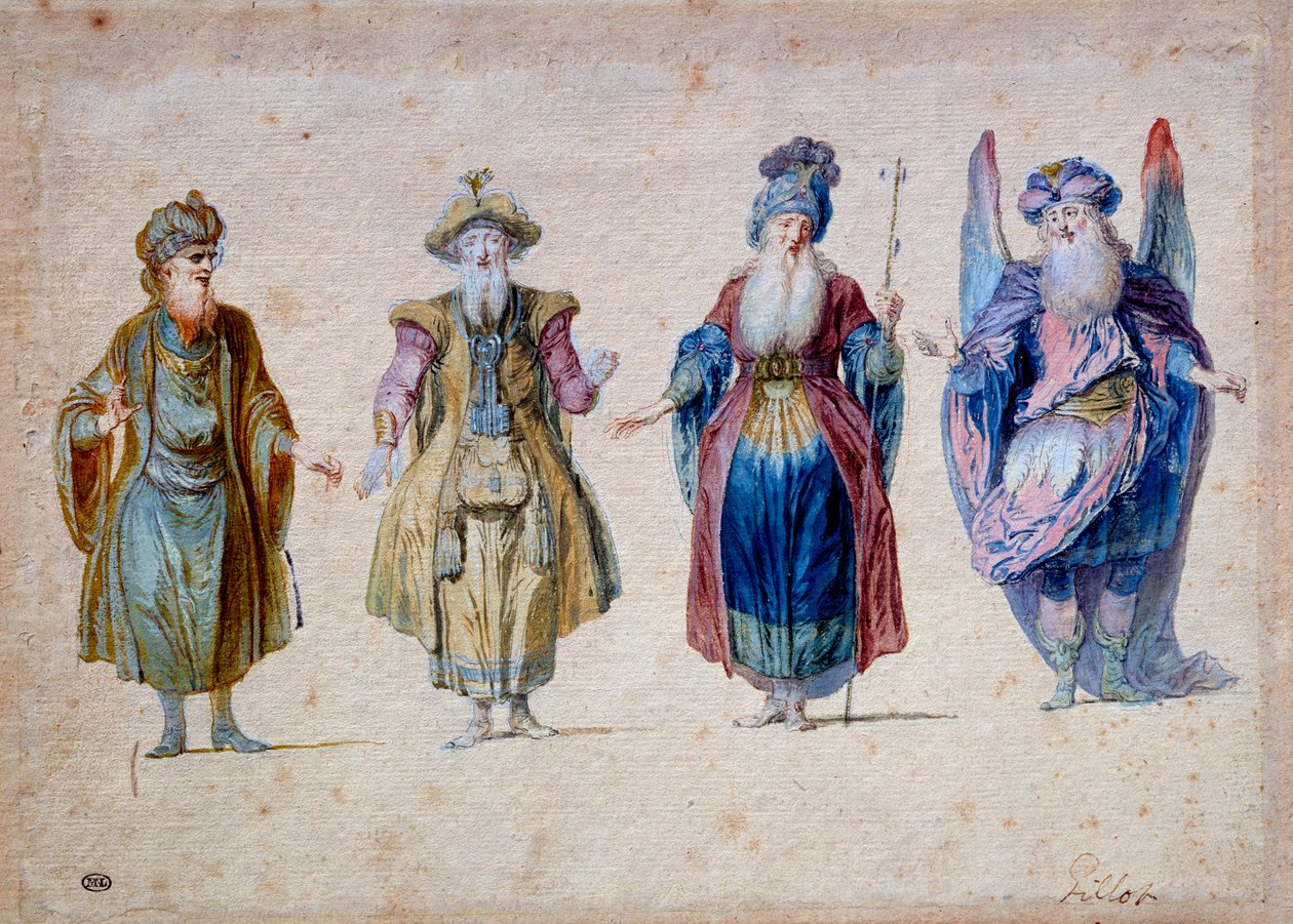 Az Aquarelle színház négy papja, Claude Gillot (1673-1722) Párizs, Louvre Múzeum alkotó: Claude Gillot