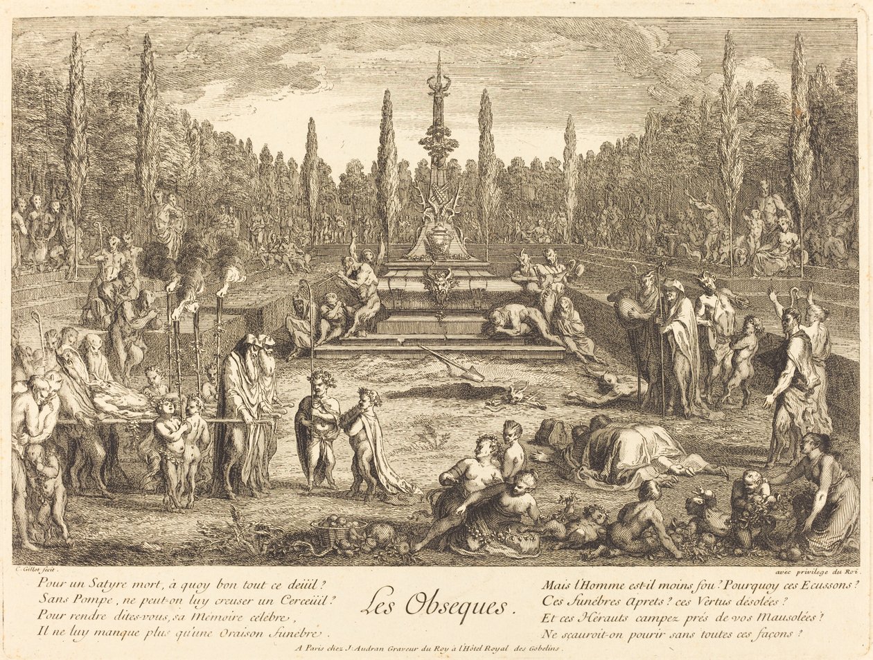 Les Obseques (A temetési szertartások) alkotó: Claude Gillot