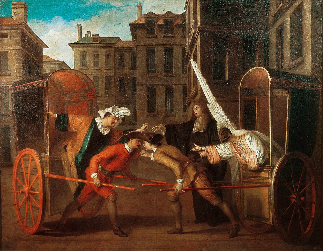 "Les deux carrosses", 1707 körül (olaj, vászon) alkotó: Claude Gillot