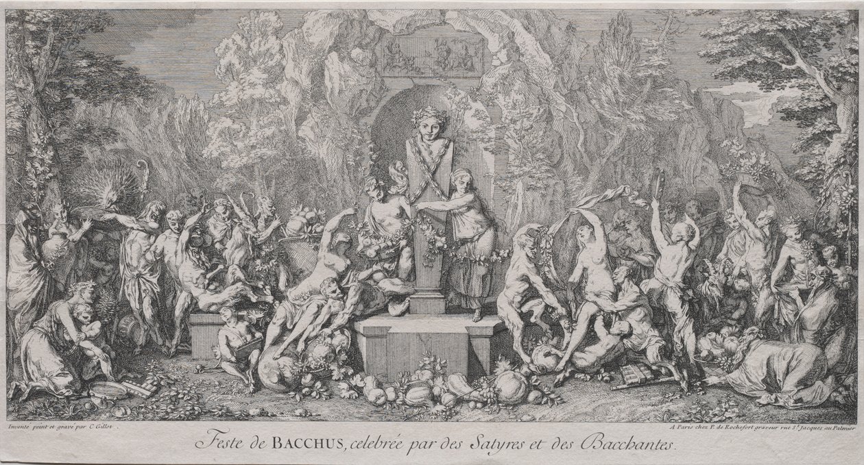 A négy fesztivál: Bacchus Fesztiválja alkotó: Claude Gillot