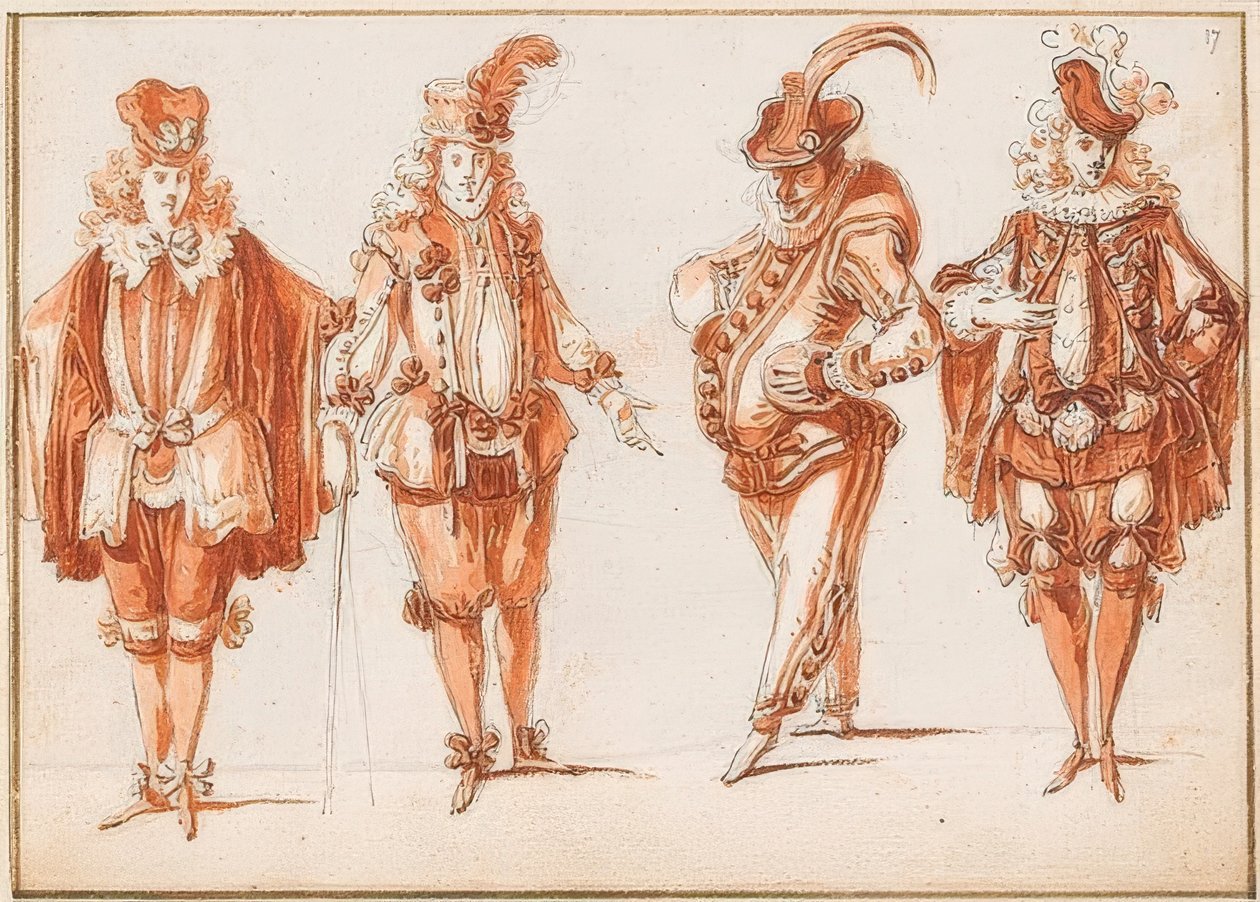 Négy jelmezes karakter alkotó: Claude Gillot