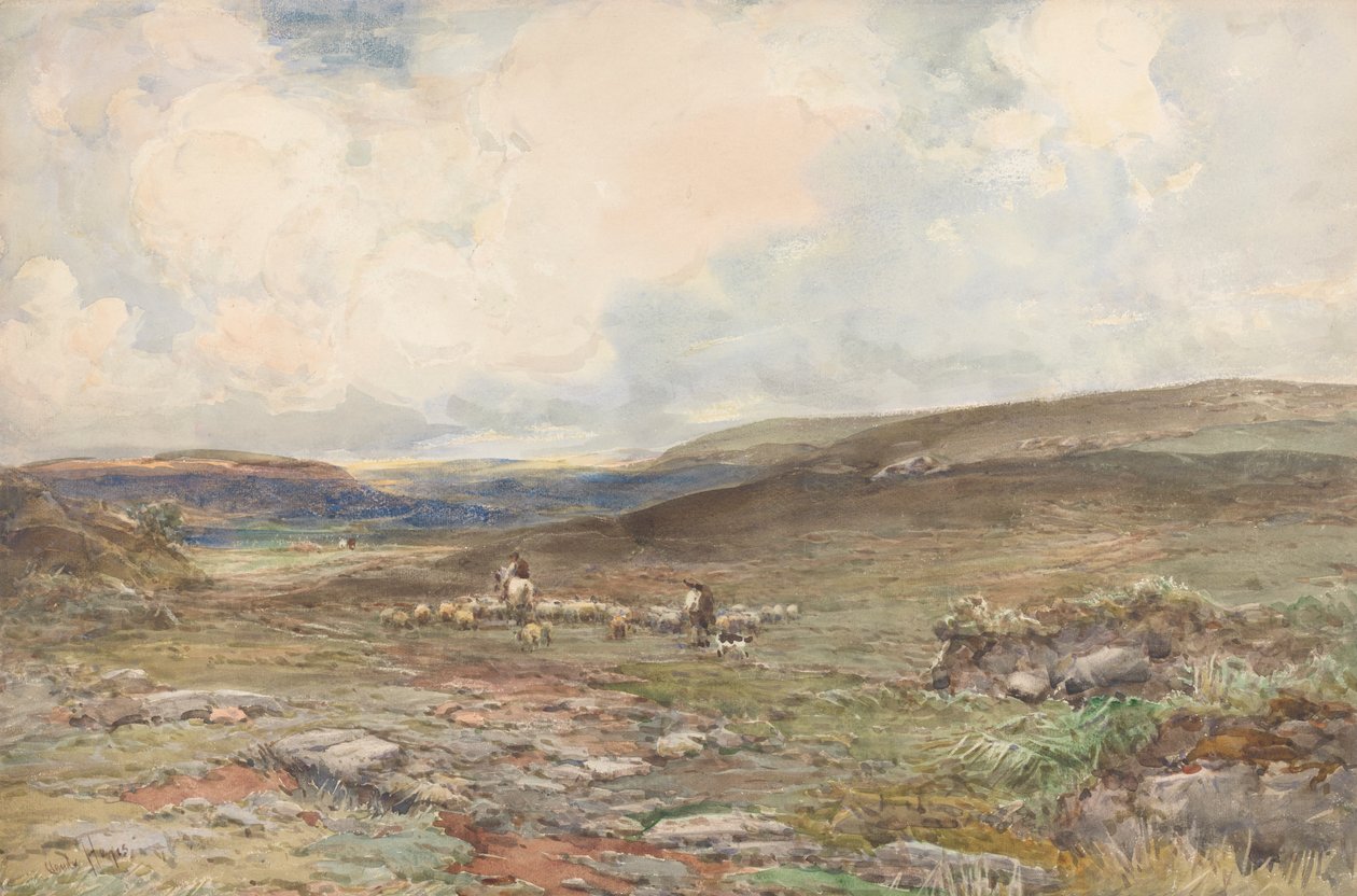 Moorland juhokkal és pásztorokkal alkotó: Claude Hayes
