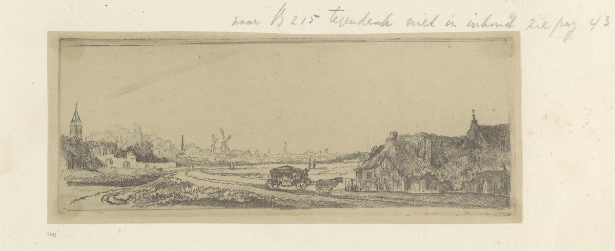 Landschap met een koets Nyolcvanöt eredeti nyomat gyűjteménye (sorozat címe) alkotó: Claude Henri Watelet