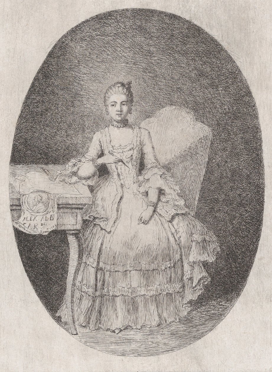 Marguerite Le Comte portréja, 1764. alkotó: Claude Henri Watelet