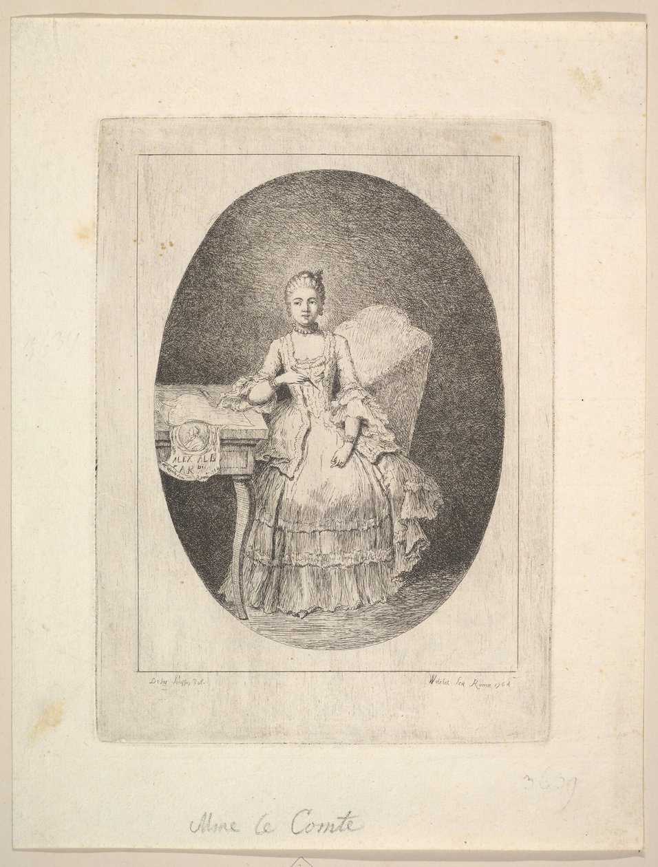 Marguerite Le Comte portréja, 1764. alkotó: Claude Henri Watelet