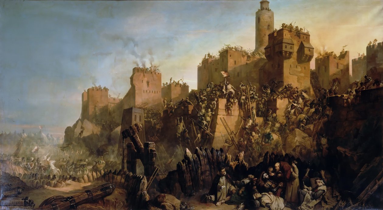 Jeruzsálem Jacques de Molay általi elfoglalása 1299-ben, 1846-ban alkotó: Claude Jacquand