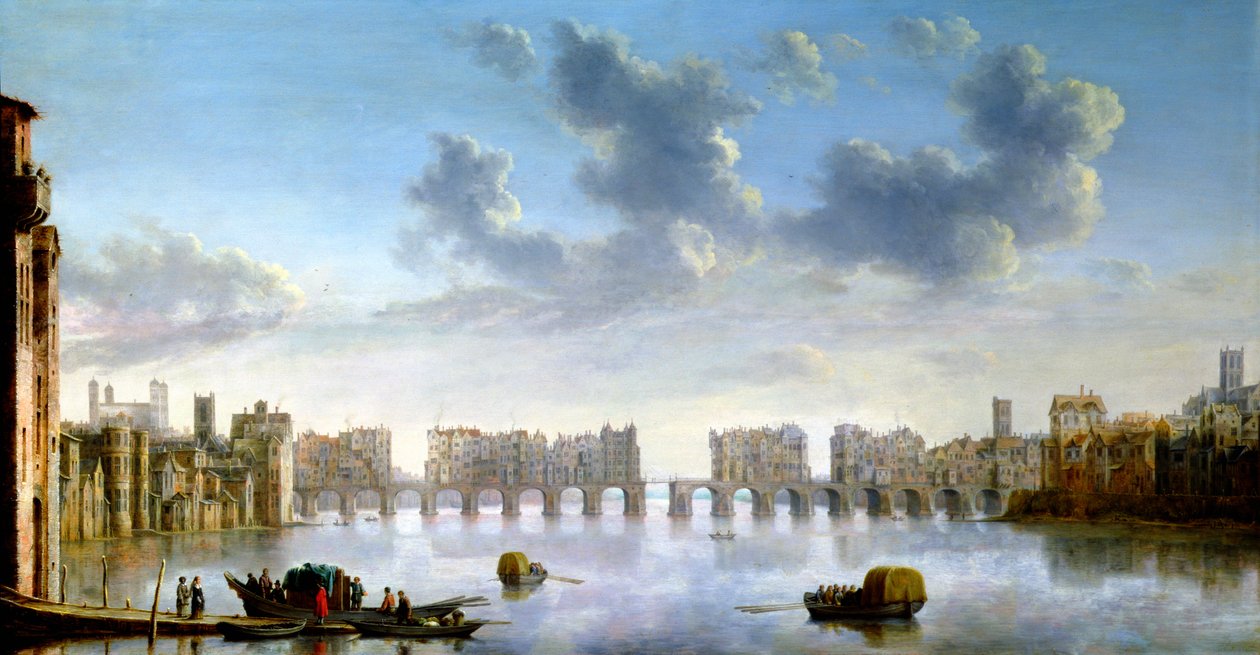 Old London Bridge, 1630 alkotó: Claude Jongh