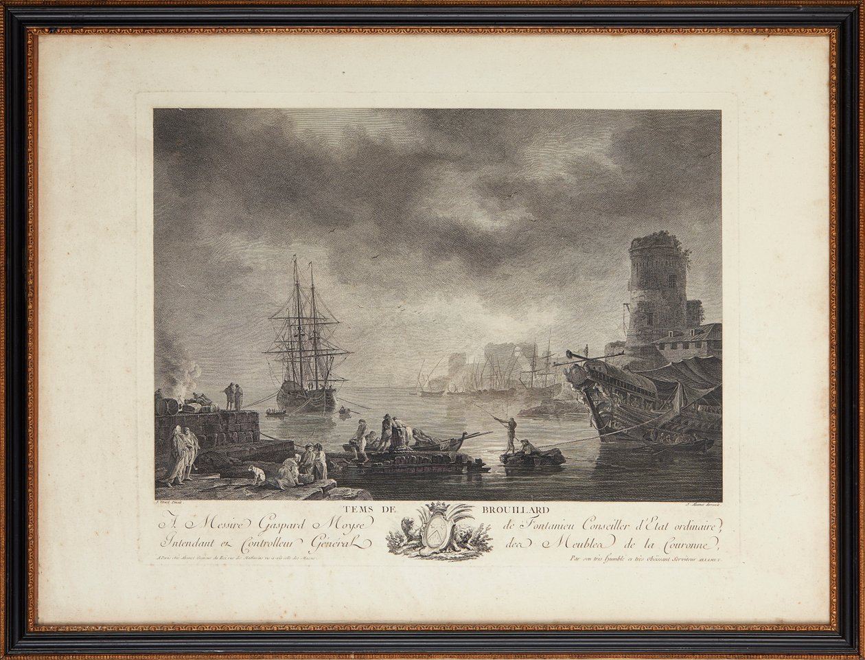 Francia acélmetszet alkotó: Claude Joseph (after) Vernet
