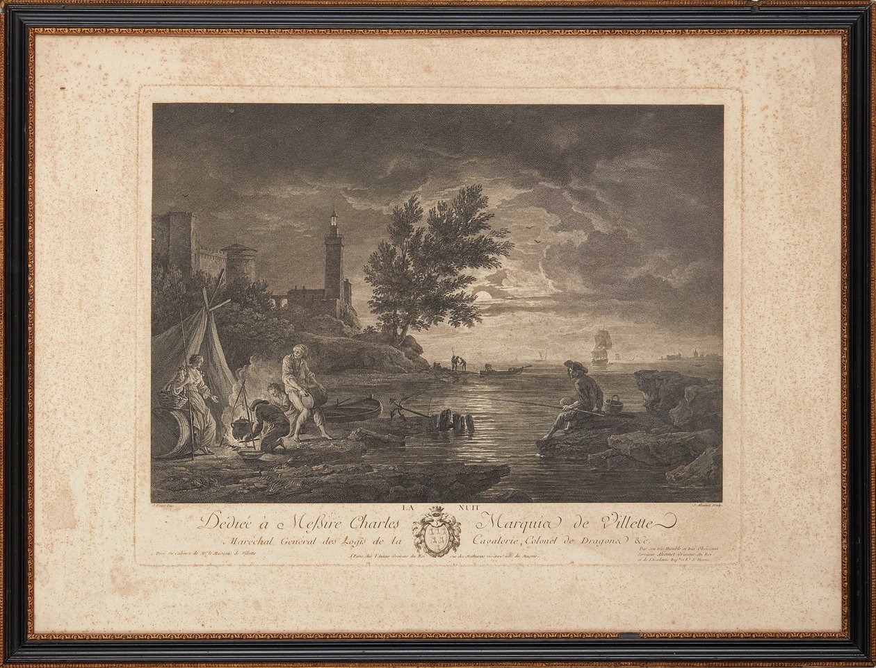 Francia acélmetszet alkotó: Claude Joseph (after) Vernet