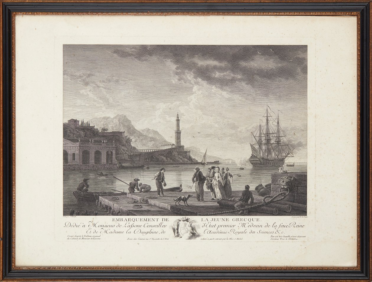 Francia acélmetszet alkotó: Claude Joseph (after) Vernet