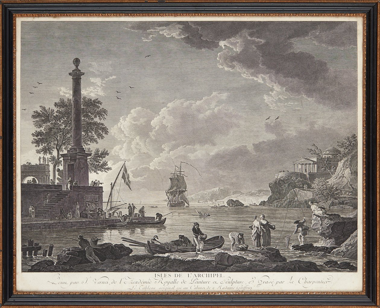 Francia acélmetszet alkotó: Claude Joseph (after) Vernet