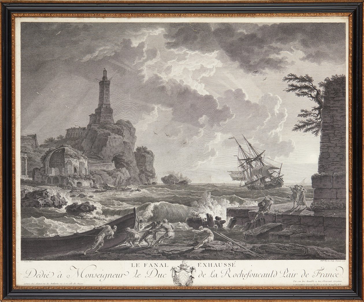Francia acélmetszet alkotó: Claude Joseph (after) Vernet