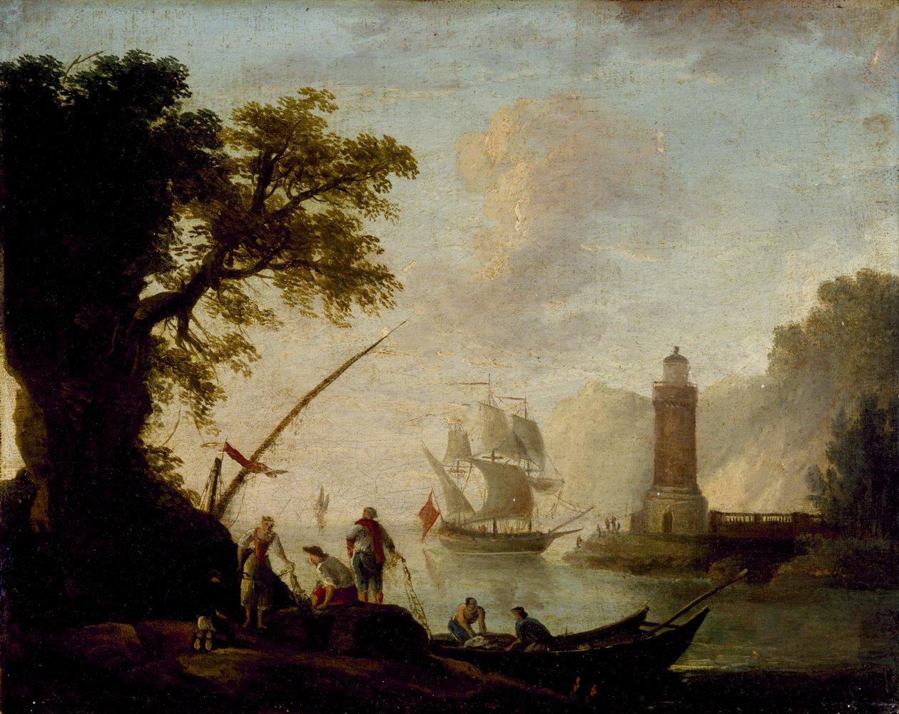 Kilátás a Földközi-tenger partjára, dátum nélkül alkotó: Claude Joseph Vernet