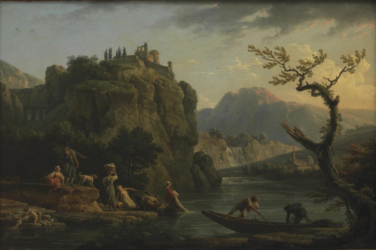Hegyi táj egy folyóval alkotó: Claude Joseph Vernet