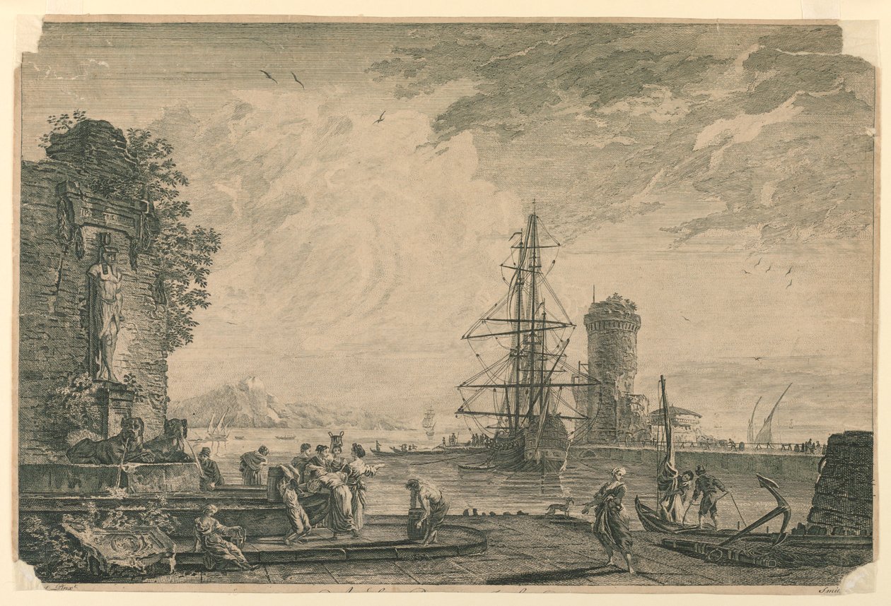 Kikötőben (olasz tengeri kikötő) alkotó: Claude Joseph Vernet