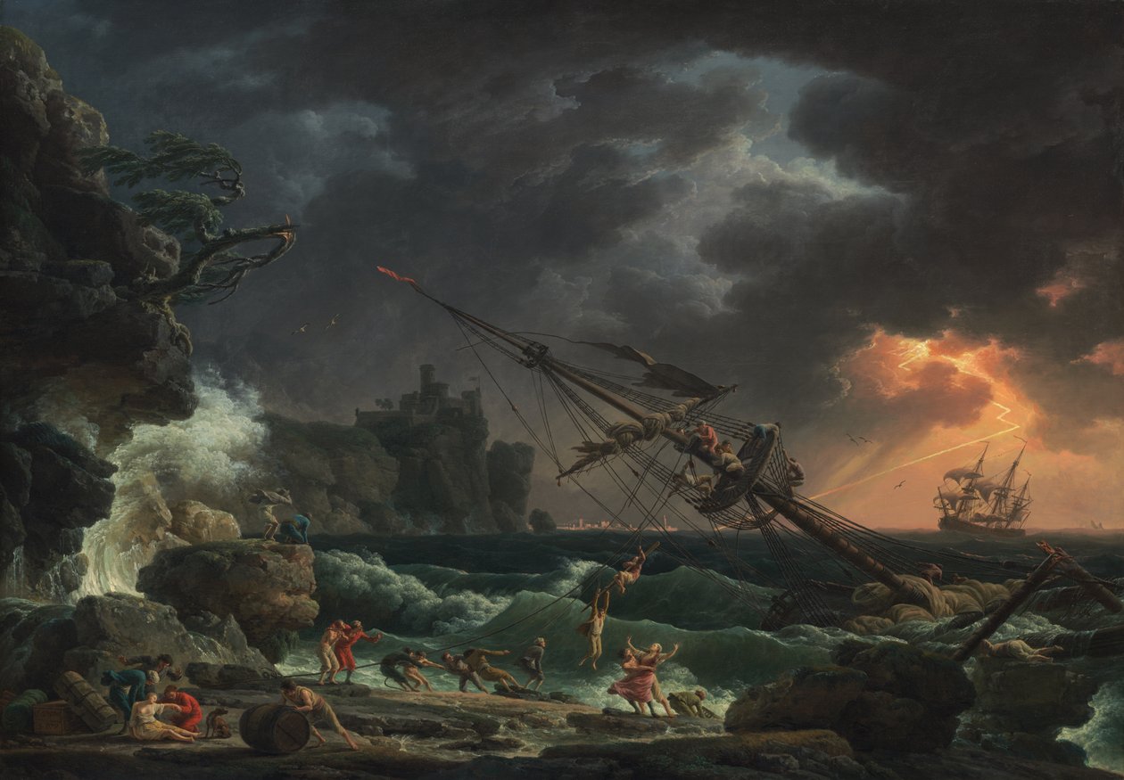 Hajótörés viharos tengeren (Tempete) alkotó: Claude Joseph Vernet