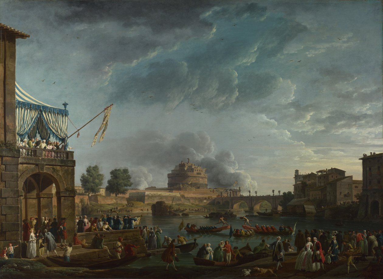 Sportverseny a Tiberisen Rómában, 1750 alkotó: Claude Joseph Vernet