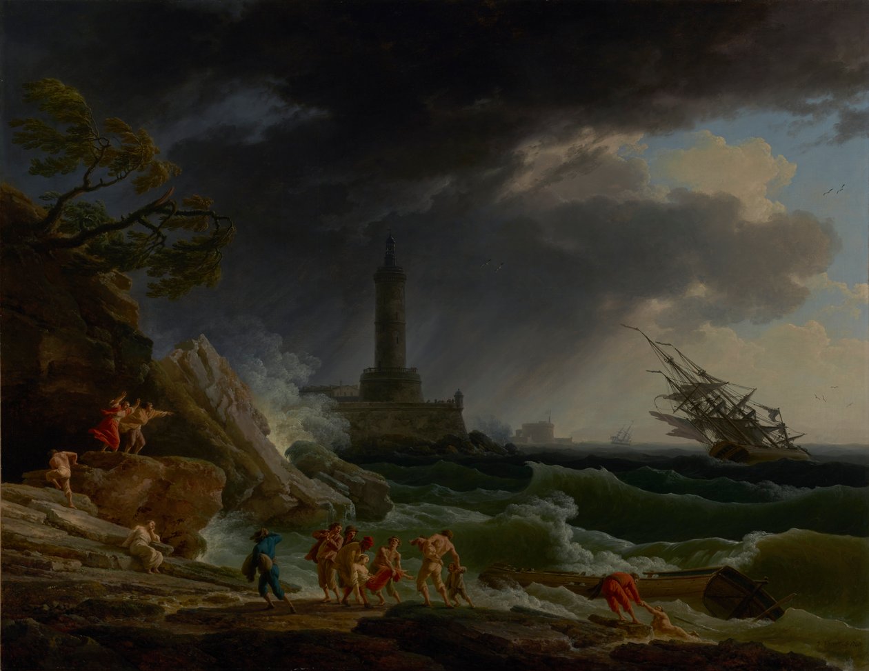 Vihar a Földközi-tenger partján alkotó: Claude Joseph Vernet