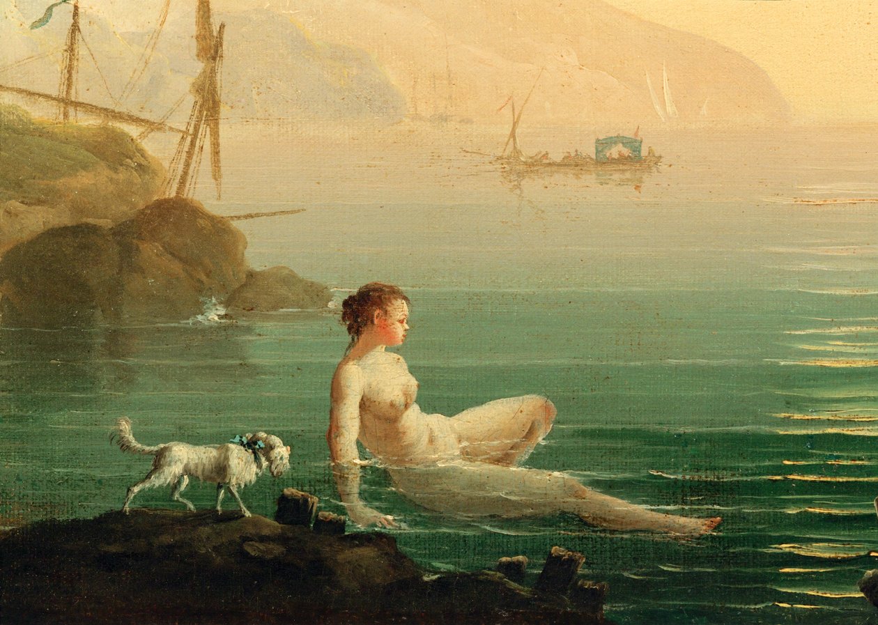 Fürdőző lányok a tengerparton ... (festmény vászonra) alkotó: Claude Joseph Vernet