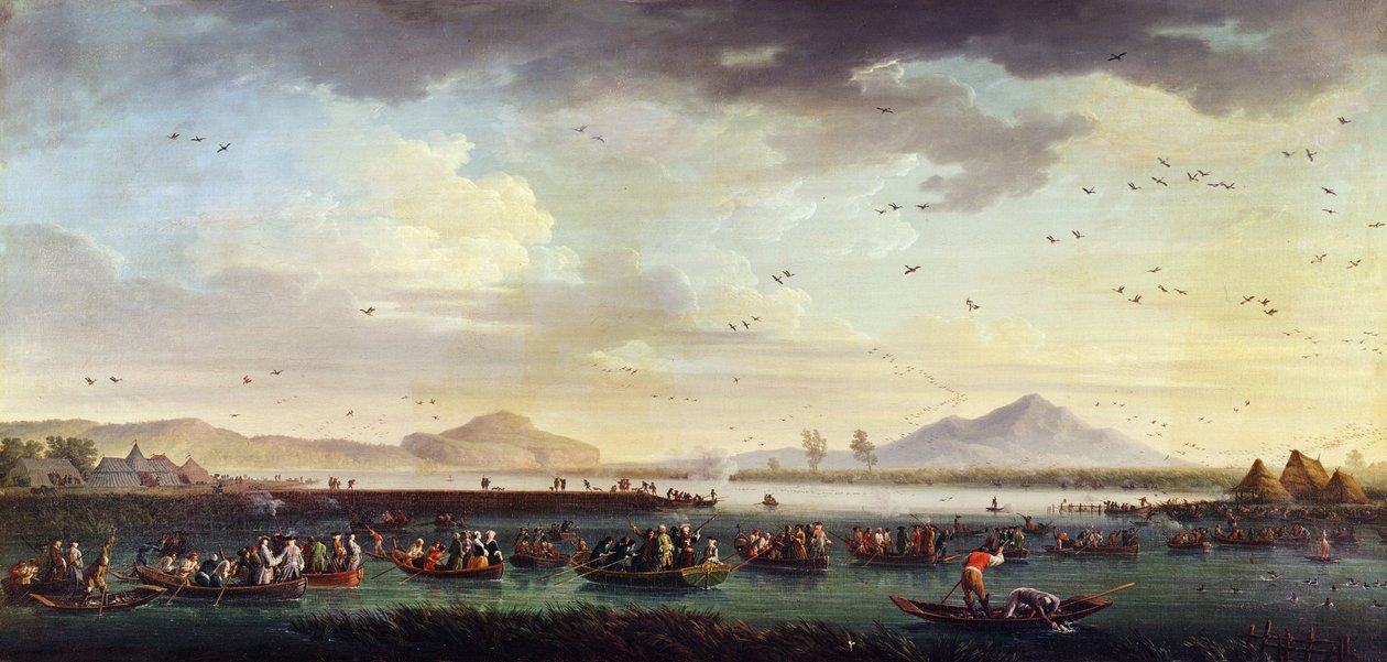 III. Bourbon Károly, Sapin királya és a Két-Szicíliai Királyság kacsavadászata a Pátria-tónál 1746-ban, 1749 alkotó: Claude Joseph Vernet