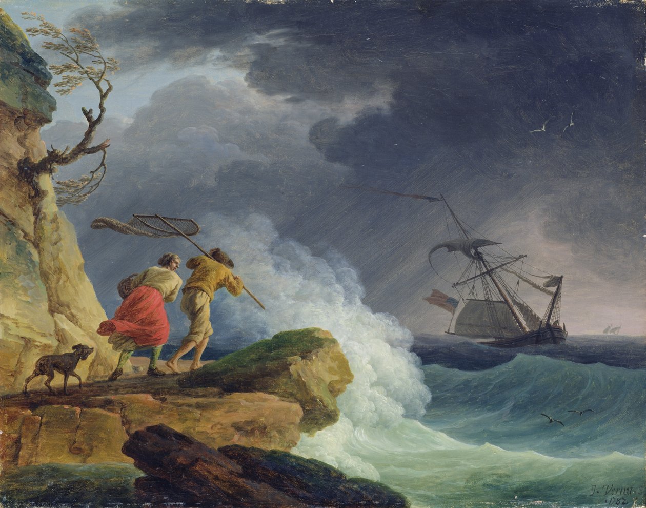 Tengerparti jelenet viharban, 1782 alkotó: Claude Joseph Vernet