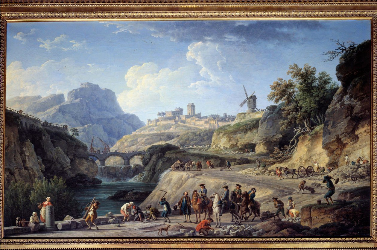 Nagy út építése Út építése. Joseph Vernet (1714-1789) festménye V. 0,97x1,62 m. alkotó: Claude Joseph Vernet