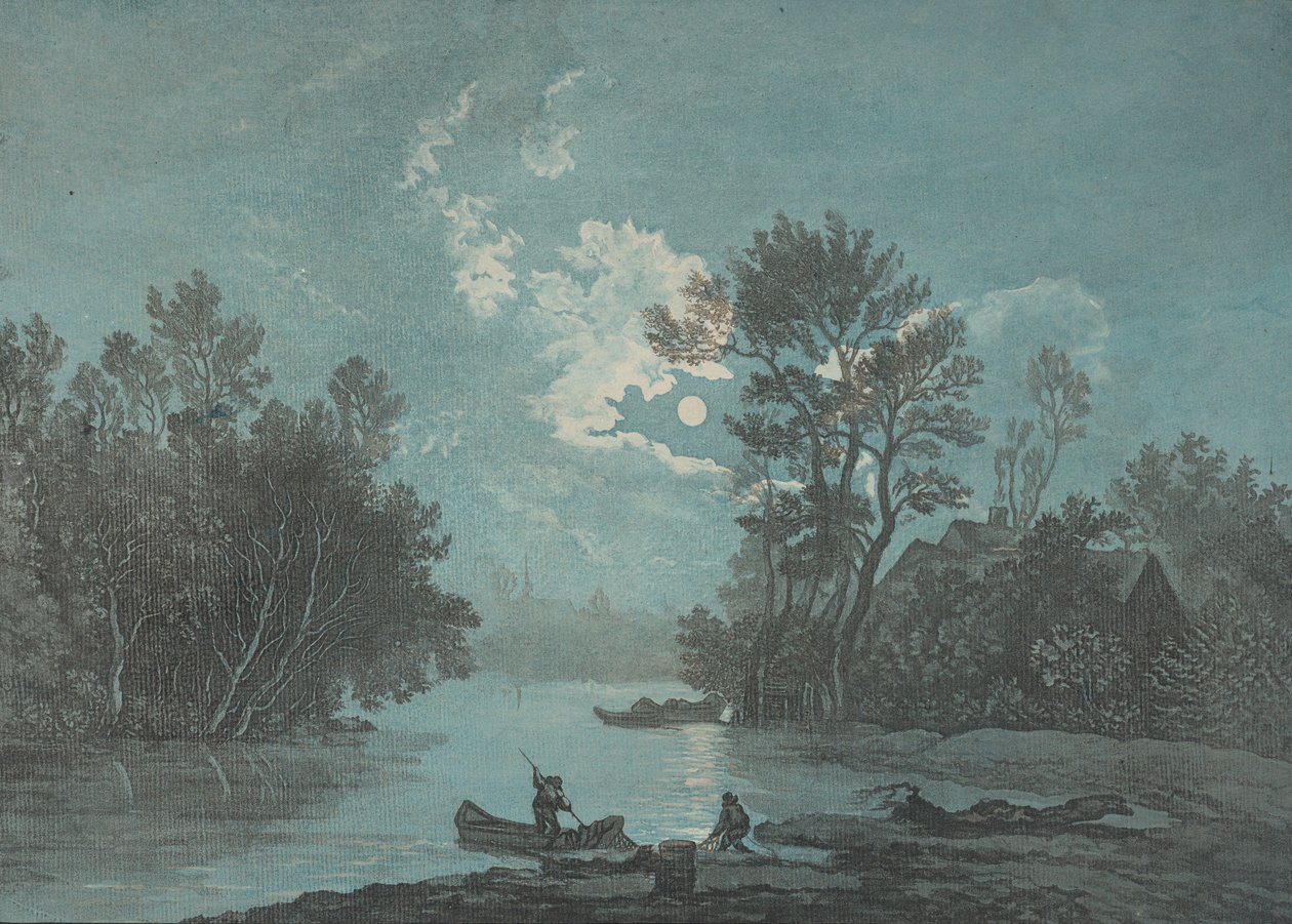 Fishermen by Moonlight, kb. 1750-1800. alkotó: Claude Joseph Vernet