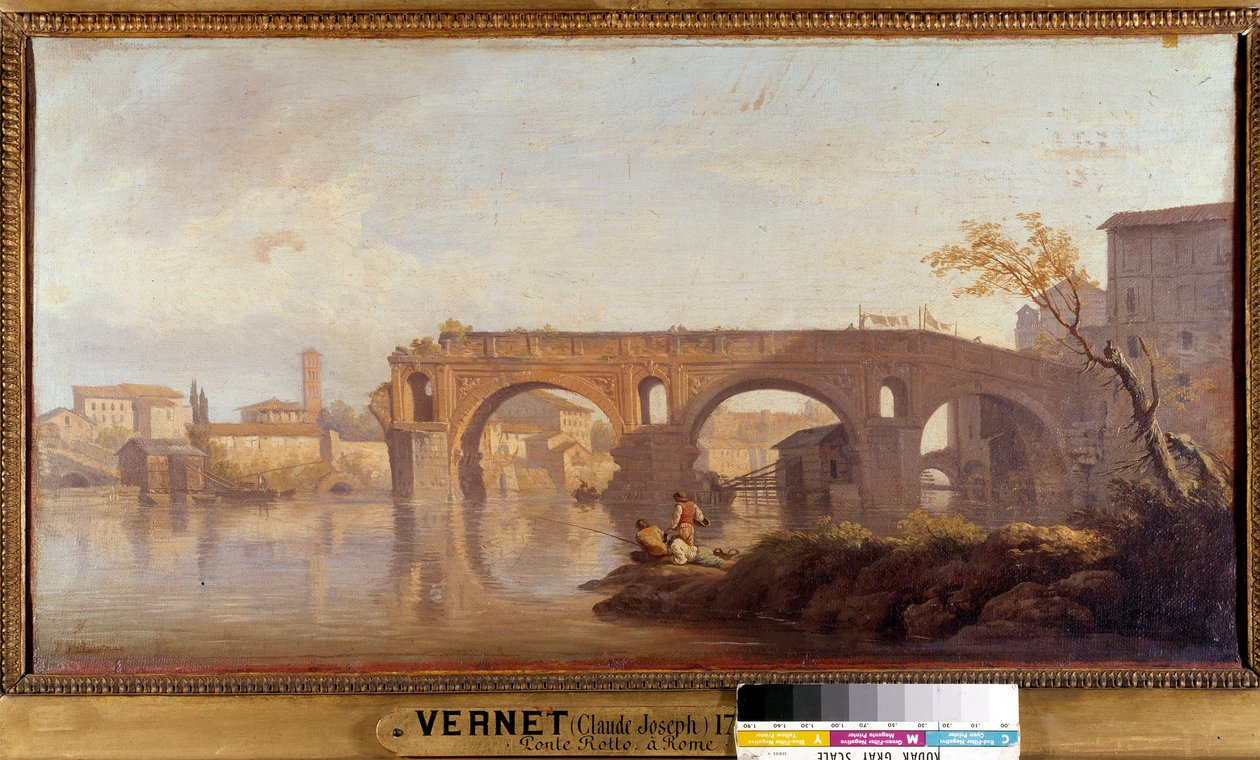 Le Ponte Rotto a római festmény Joseph Vernet (1714-1789) 18. századi V. 0,4x0,77 m . alkotó: Claude Joseph Vernet