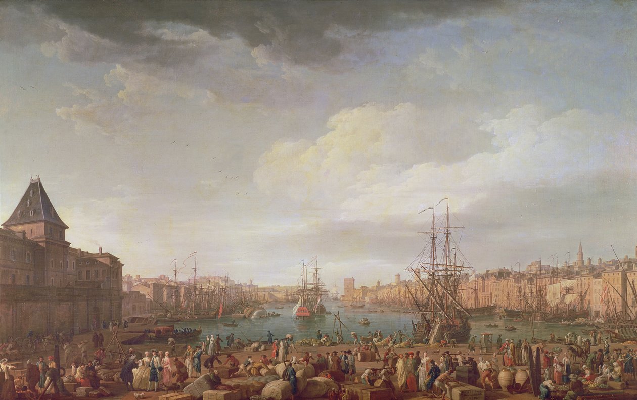 Reggeli kilátás Marseille belső kikötőjére és a Horloge du Parc pavilonjára, 1754 alkotó: Claude Joseph Vernet