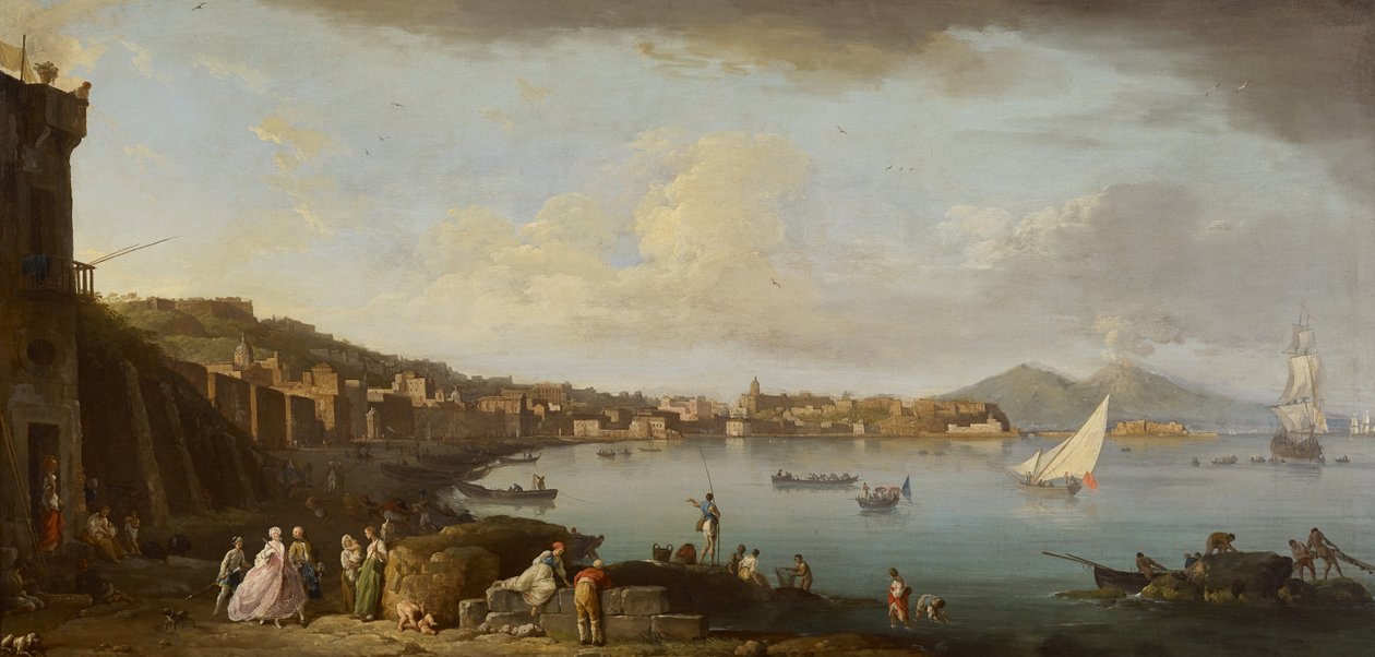 Nápoly, kilátás az öbölre délről, 1742 körül (olaj, vászon) alkotó: Claude Joseph Vernet