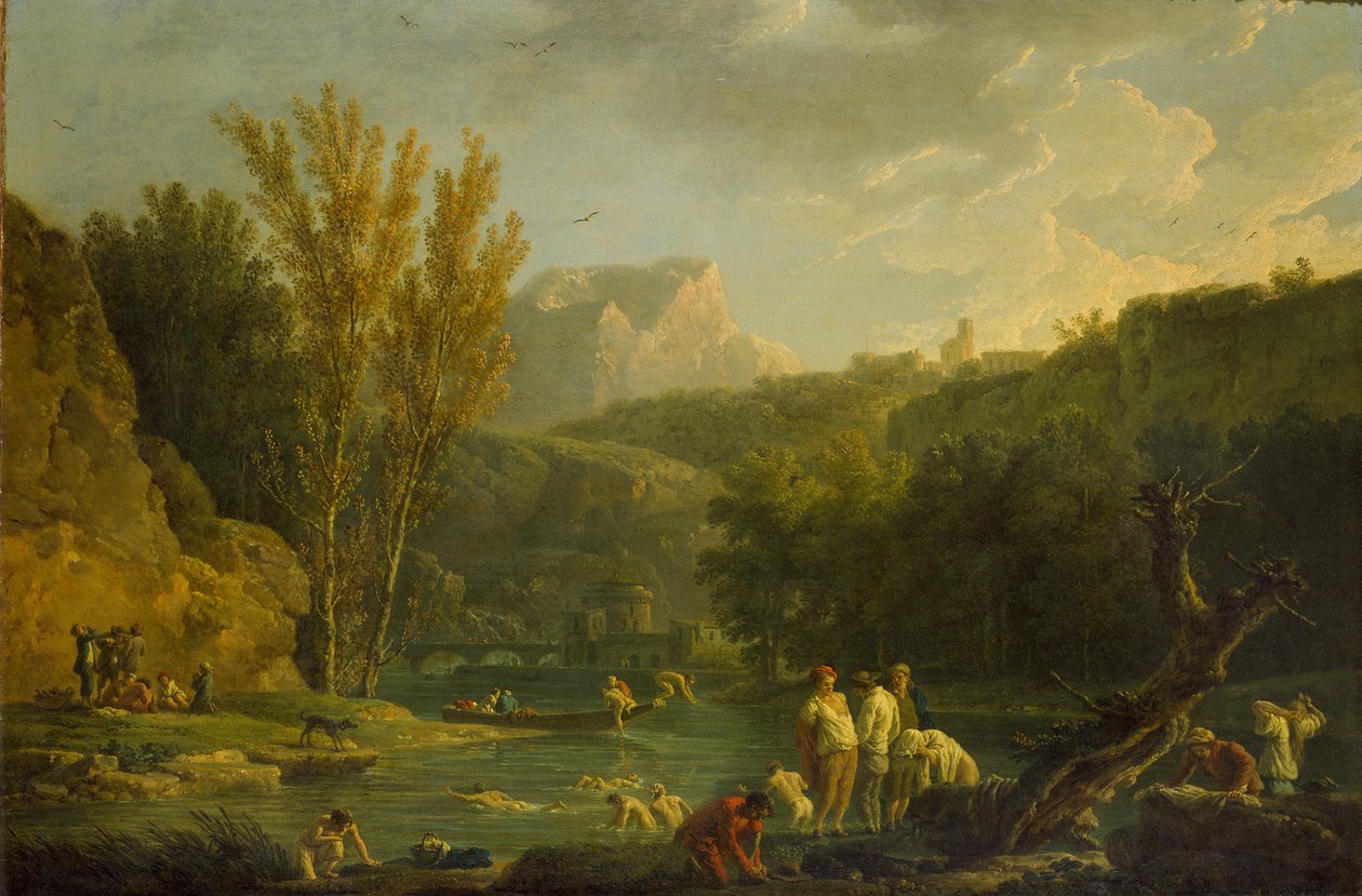 Folyói jelenet fürdőzőkkel, 1768-1770 alkotó: Claude Joseph Vernet