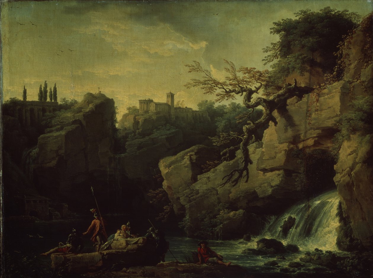 Romantikus táj Táj Salvatore Rosa ízében, 1746 alkotó: Claude Joseph Vernet