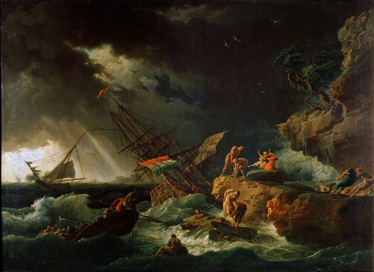 Vihar a tengeren, 1740-es évek. alkotó: Claude Joseph Vernet