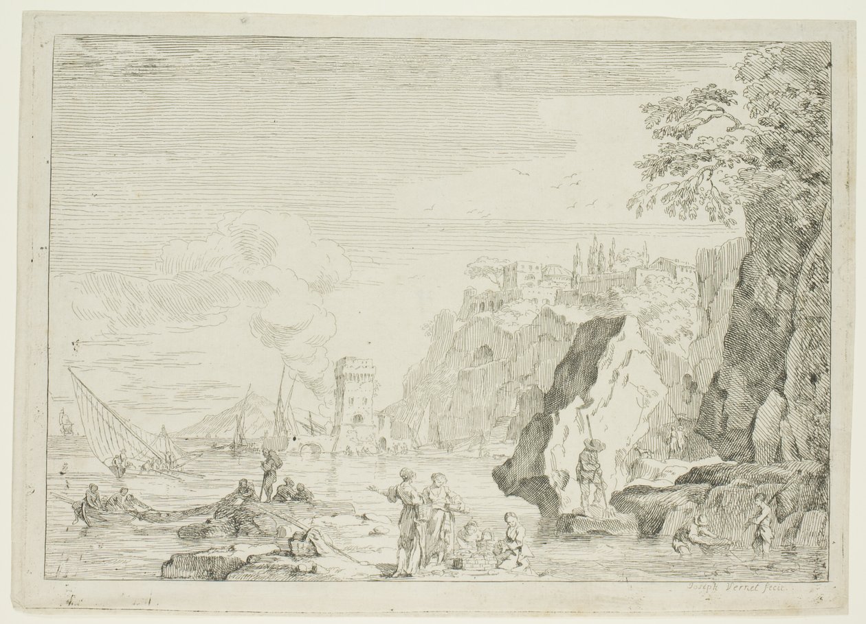 A tengerpart a nagy toronnyal alkotó: Claude Joseph Vernet