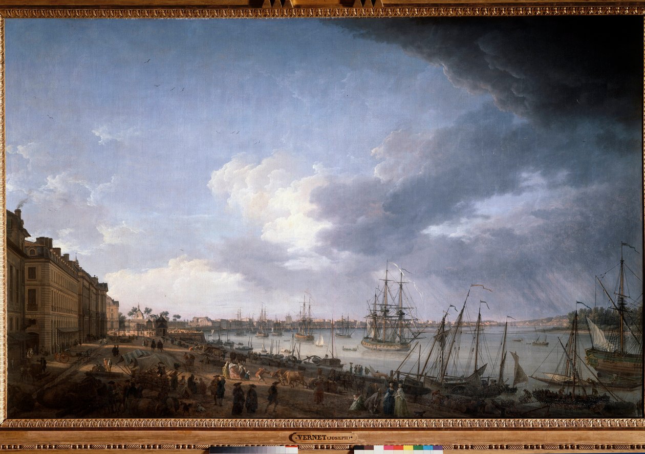 A bordeaux-i kikötő Joseph Vernet (1714-1789) festménye 18. századi Párizs, Musee de la Marine alkotó: Claude Joseph Vernet