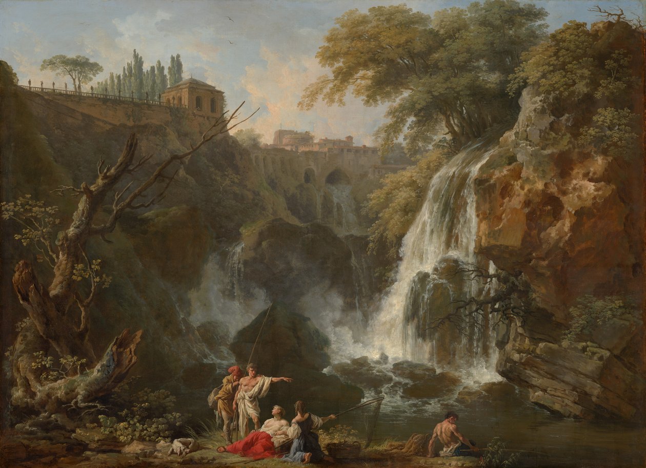 A Tivoli-i vízesések a Maecenas-villával, 1740-50 körül alkotó: Claude Joseph Vernet