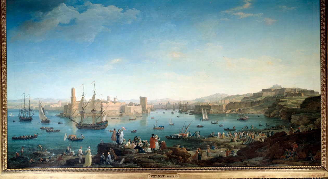 A marseille-i kikötő belépése 1754-ben. Joseph Vernet (1714-1789) festménye alkotó: Claude Joseph Vernet